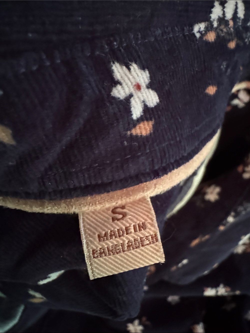 JACHS Girlfriend Navy Floral Corduroy Button-Up Shirt - Picture 5 of 7